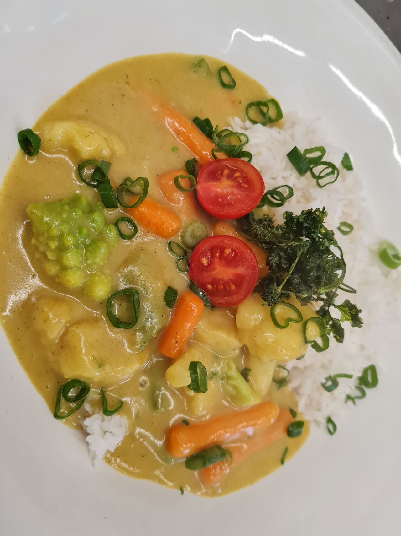 Gemüsecurry mit Reis 
