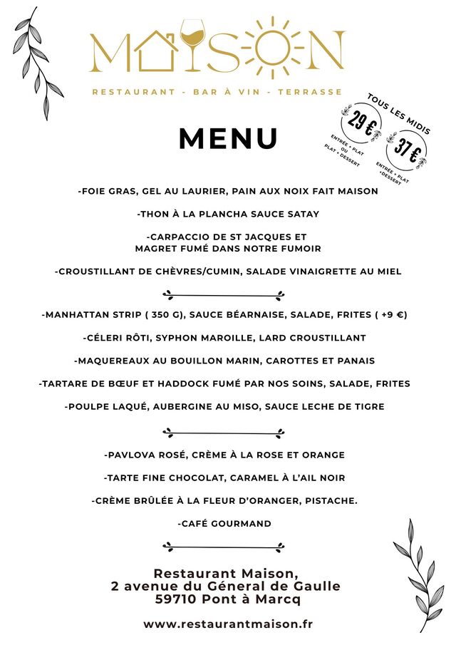 menu du midi - 15 octobre