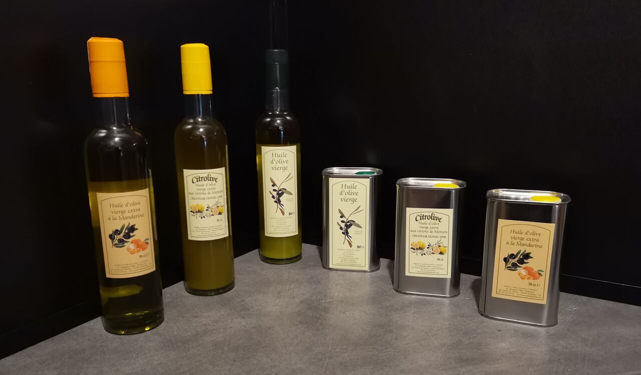 huile d'olive extra, Citrolive et huile à la mandarine 50cl btl et bidon=14€ l'huile d'olive / 22€ Citrolive et mandarine