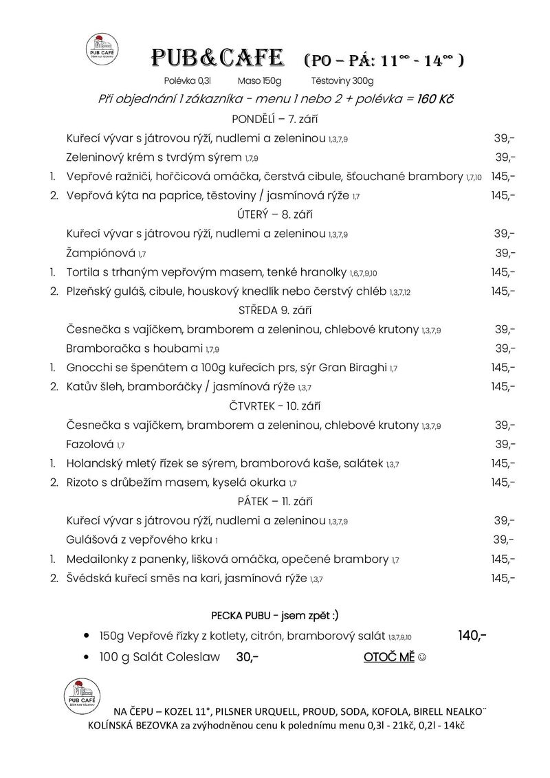 DENNÍ MENU od 7.ZÁŘÍ