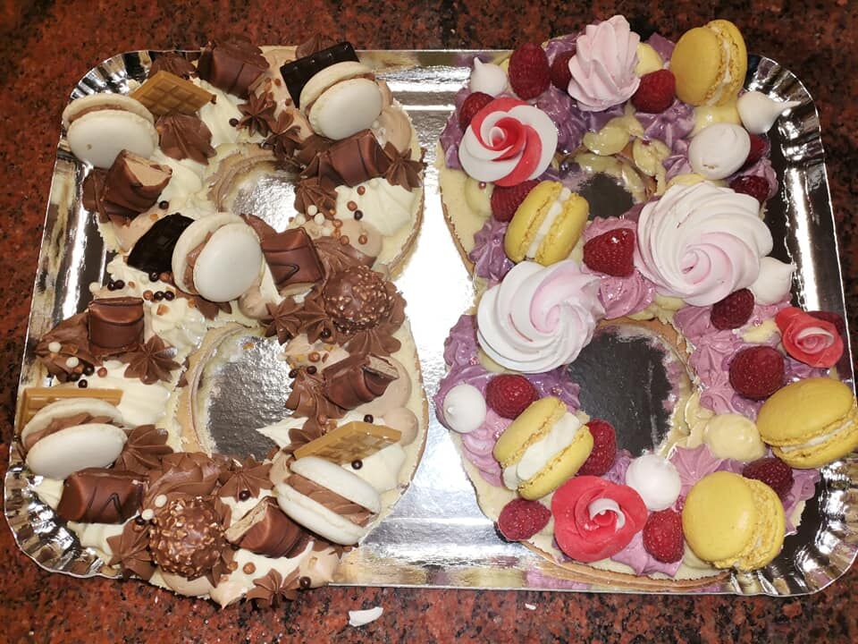 Numbers cake framboise , 3 chocolats.