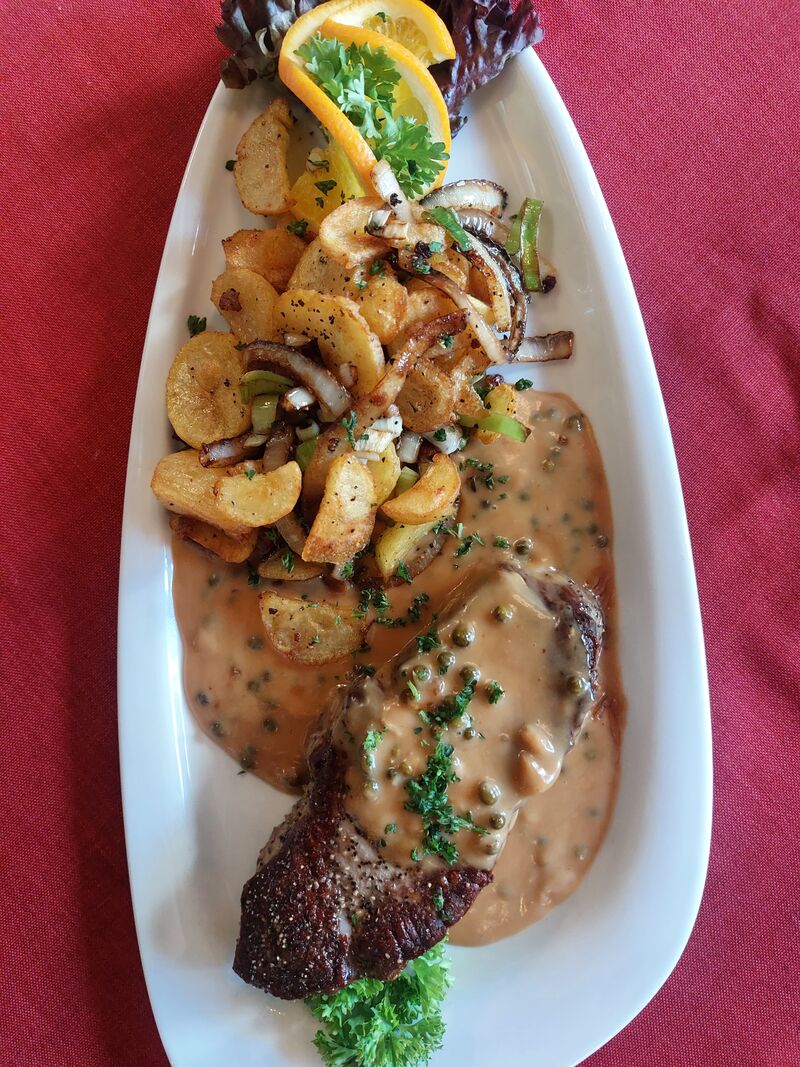Pfeffer-Rumpsteak mit Bratkartoffeln 