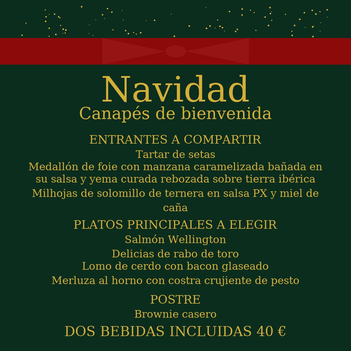 Menú para grupos de Navidad