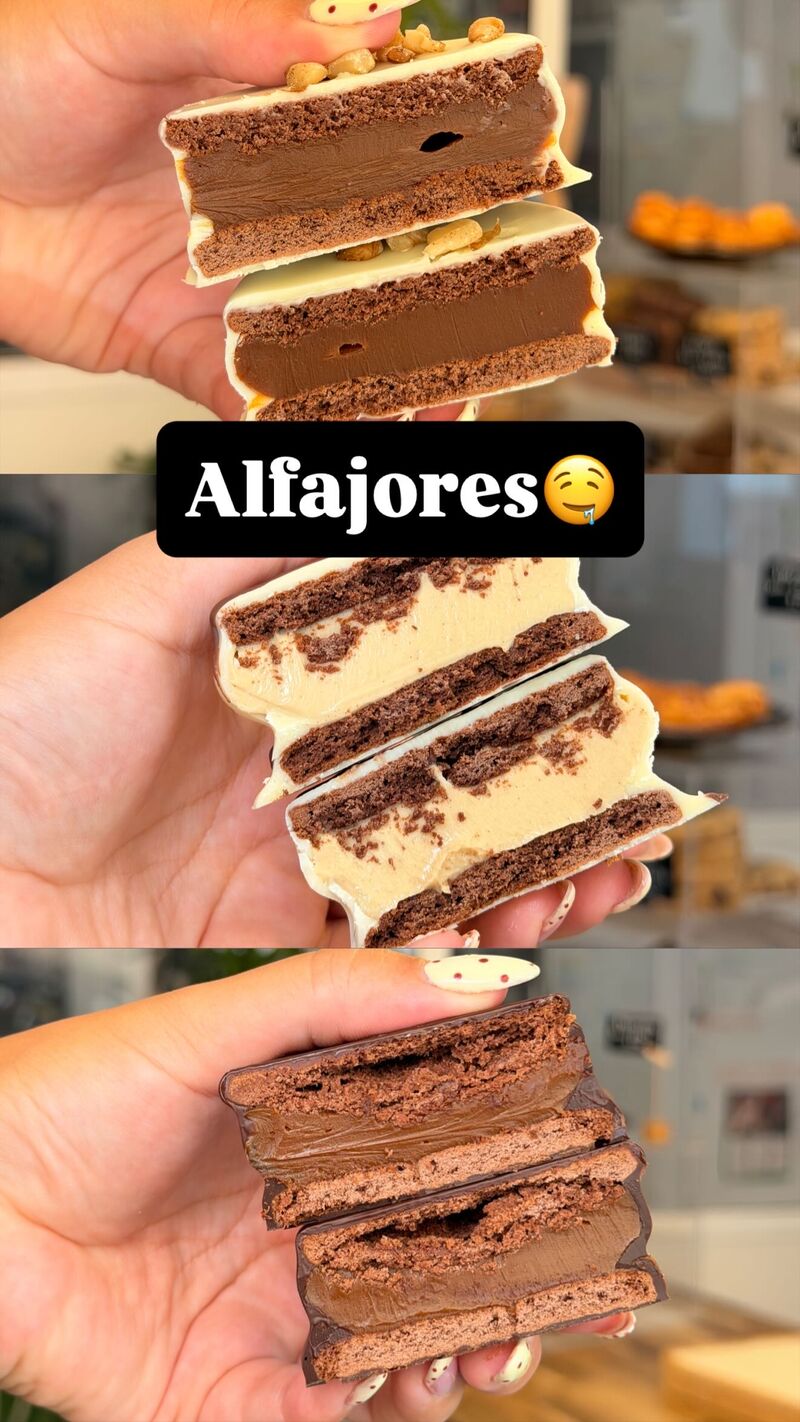 Alfajores de kinder, choco blanco y choco negro