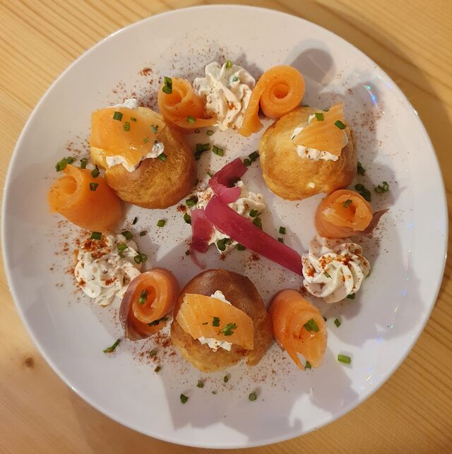 Trio de choux crémeux, saumon fumé 