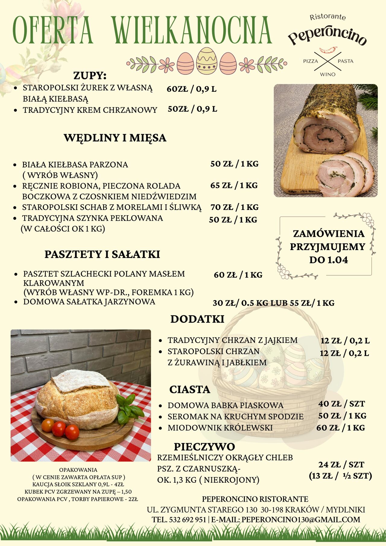 🐣 Kiermasz Wielkanocny w Restauracji Peperoncino 🐣