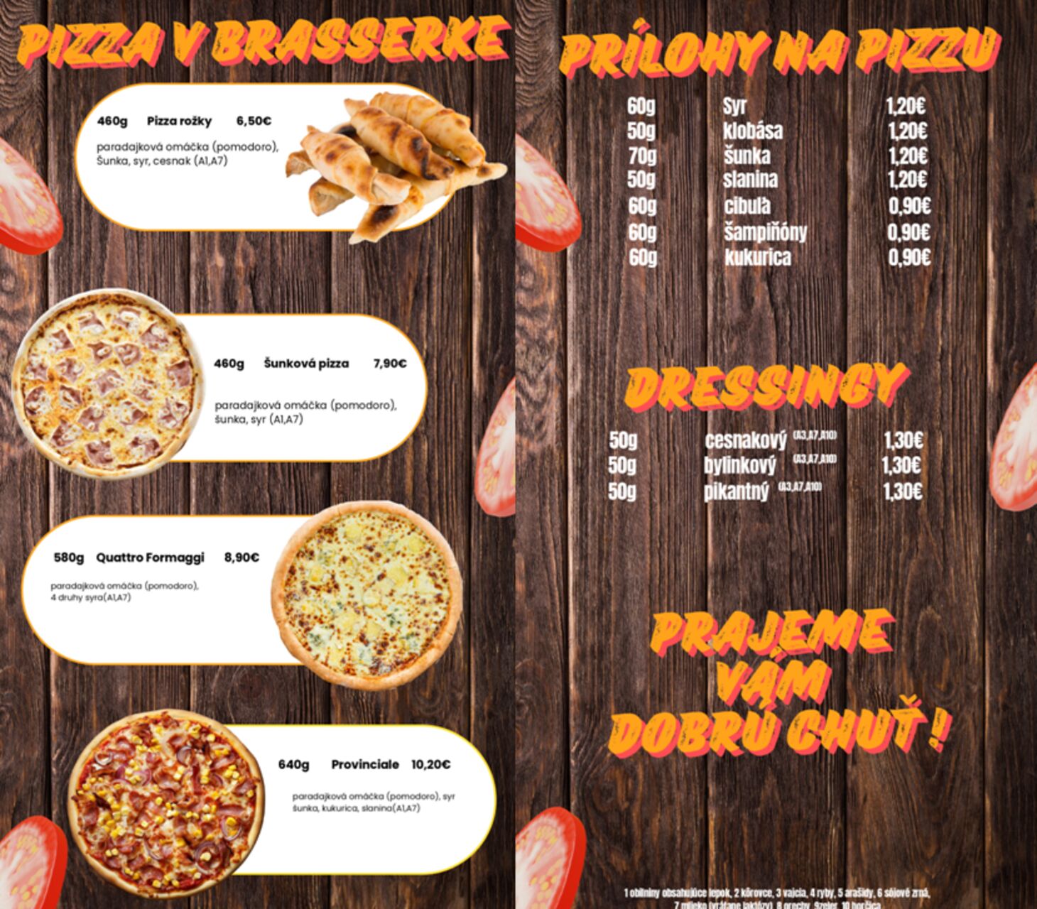 Pizza v Reštaurácii Brasserka