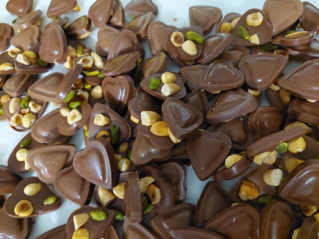 mendiants petits coeurs lait