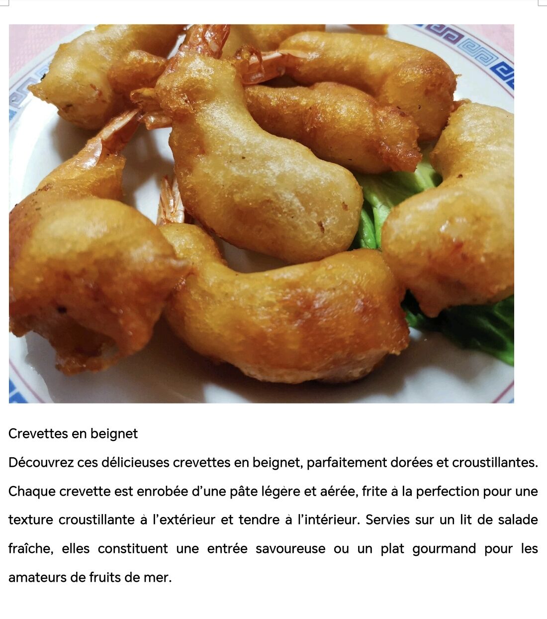 Crevettes en beignet 