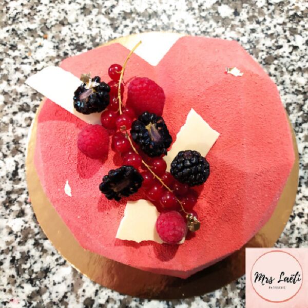 entremet chocolat noir framboise