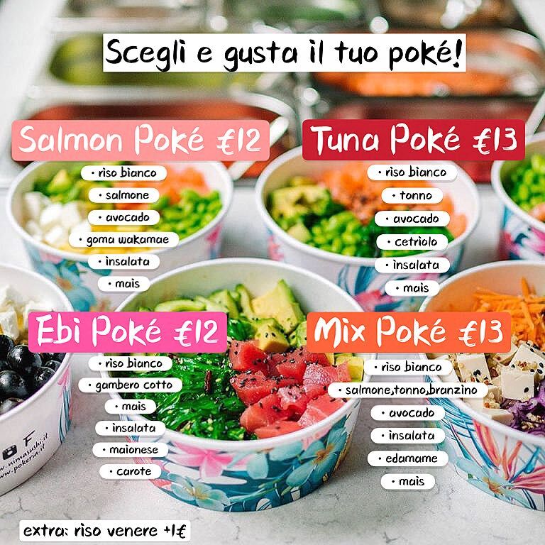 Scopri e gusta la tua Poke Bowl!!
È un piatto di origine Hawaiana a base di pesce abbinati al riso e alle verdure.
