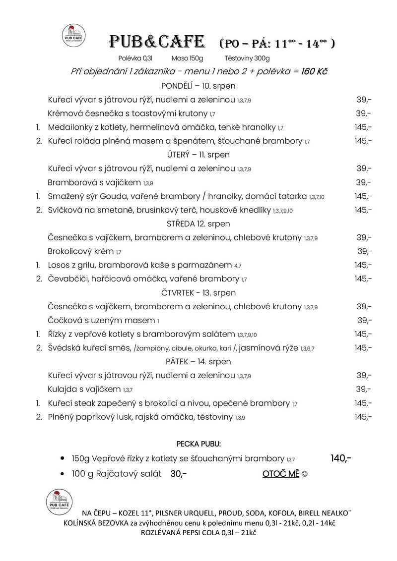 DENNÍ MENU od 10. SRPEN