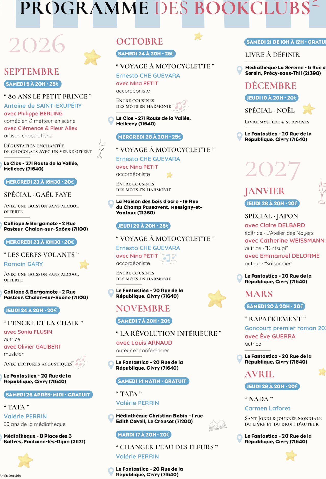 Programme Culture et animations 26/27