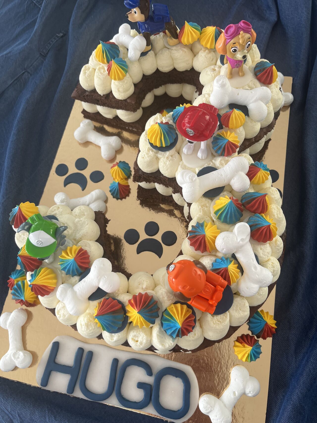 Number cake d’anniversaire (Thème Pat Patrouille)