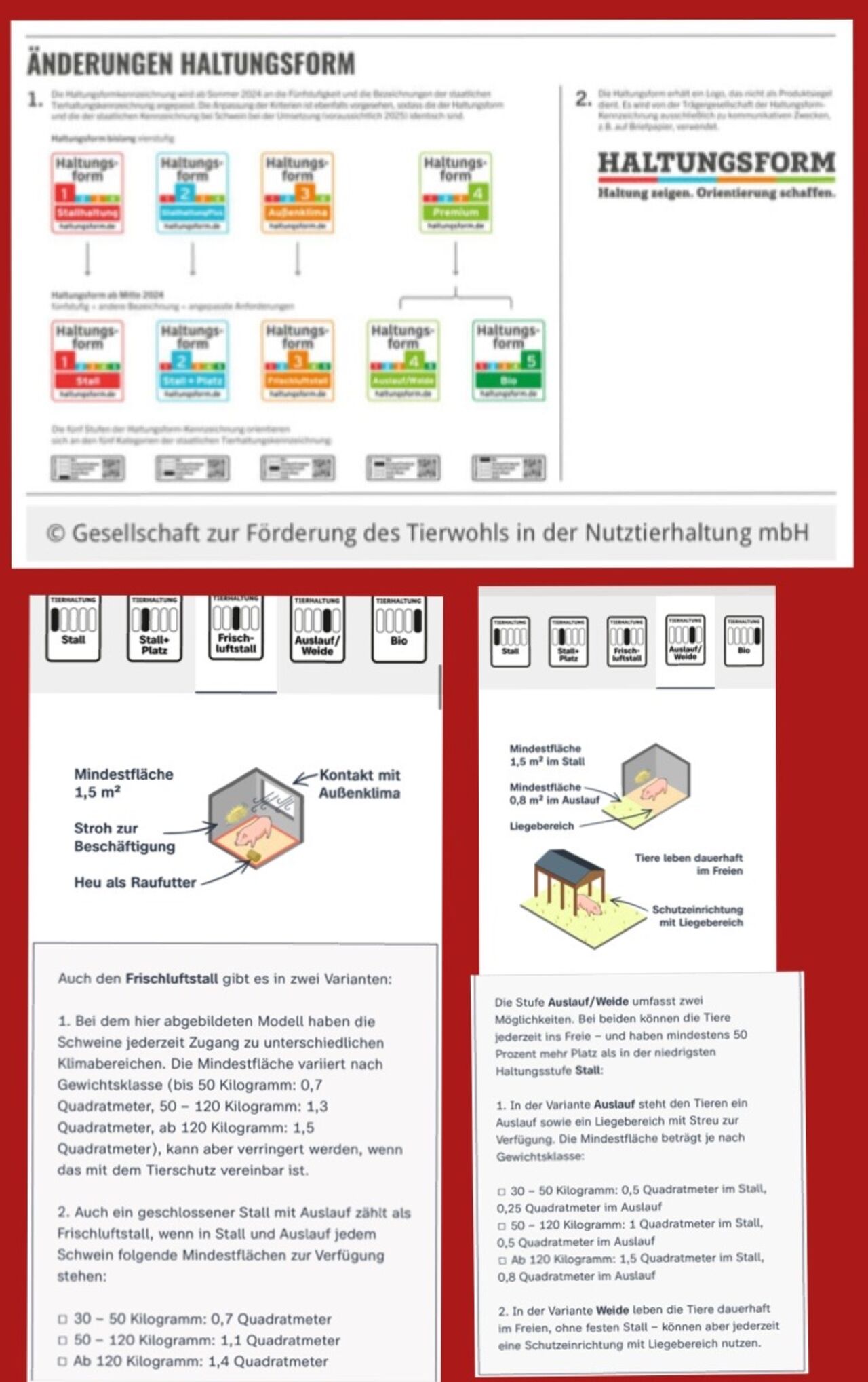 Staatliche Tierhaltungstabelle, … wo liegen wir in der Tabelle