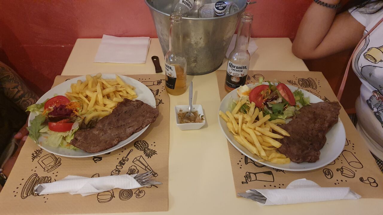 Plato combinado con filete de ternera a la brasa!!