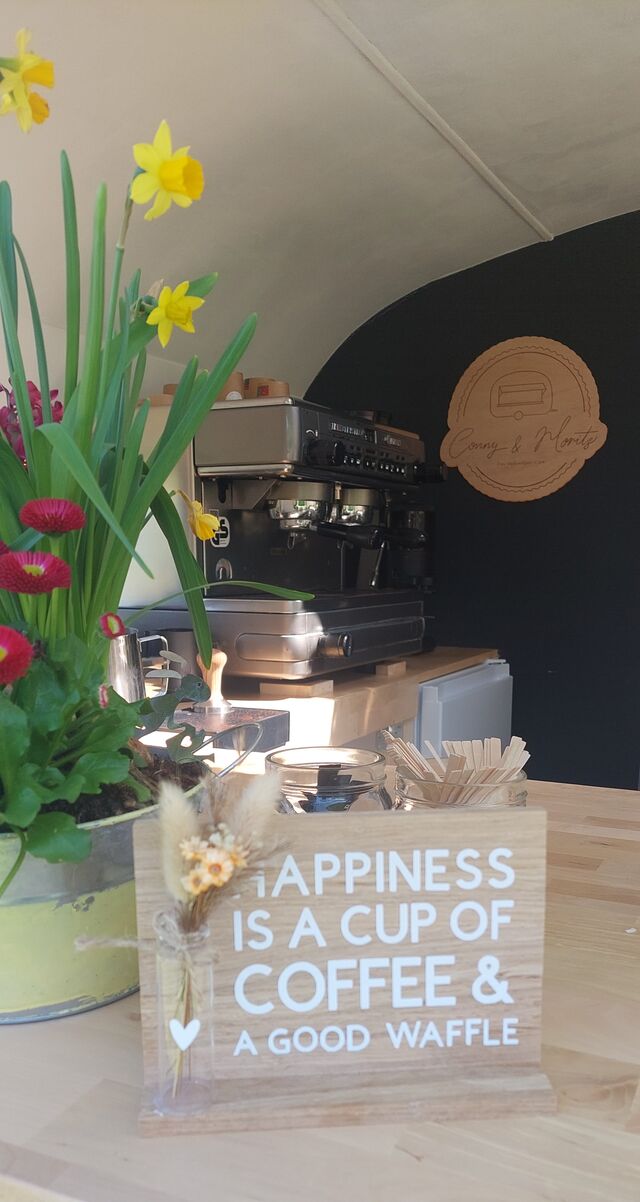 Happiness is a cup of coffee & a good waffle