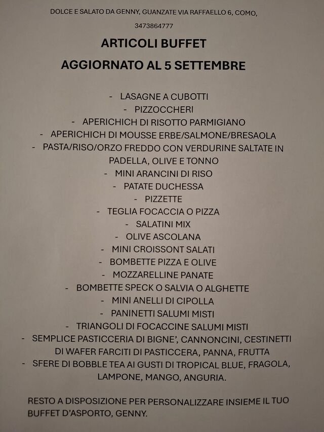 ARTICOLI PER BUFFET