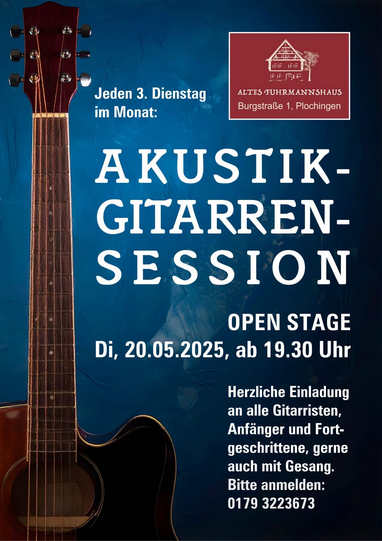 Gitarren-Session am 20.05.25, Dienstag ab 19:30