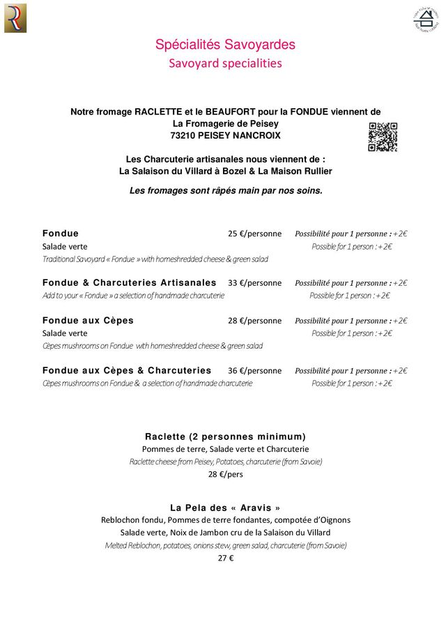 Spécialités Savoyardes