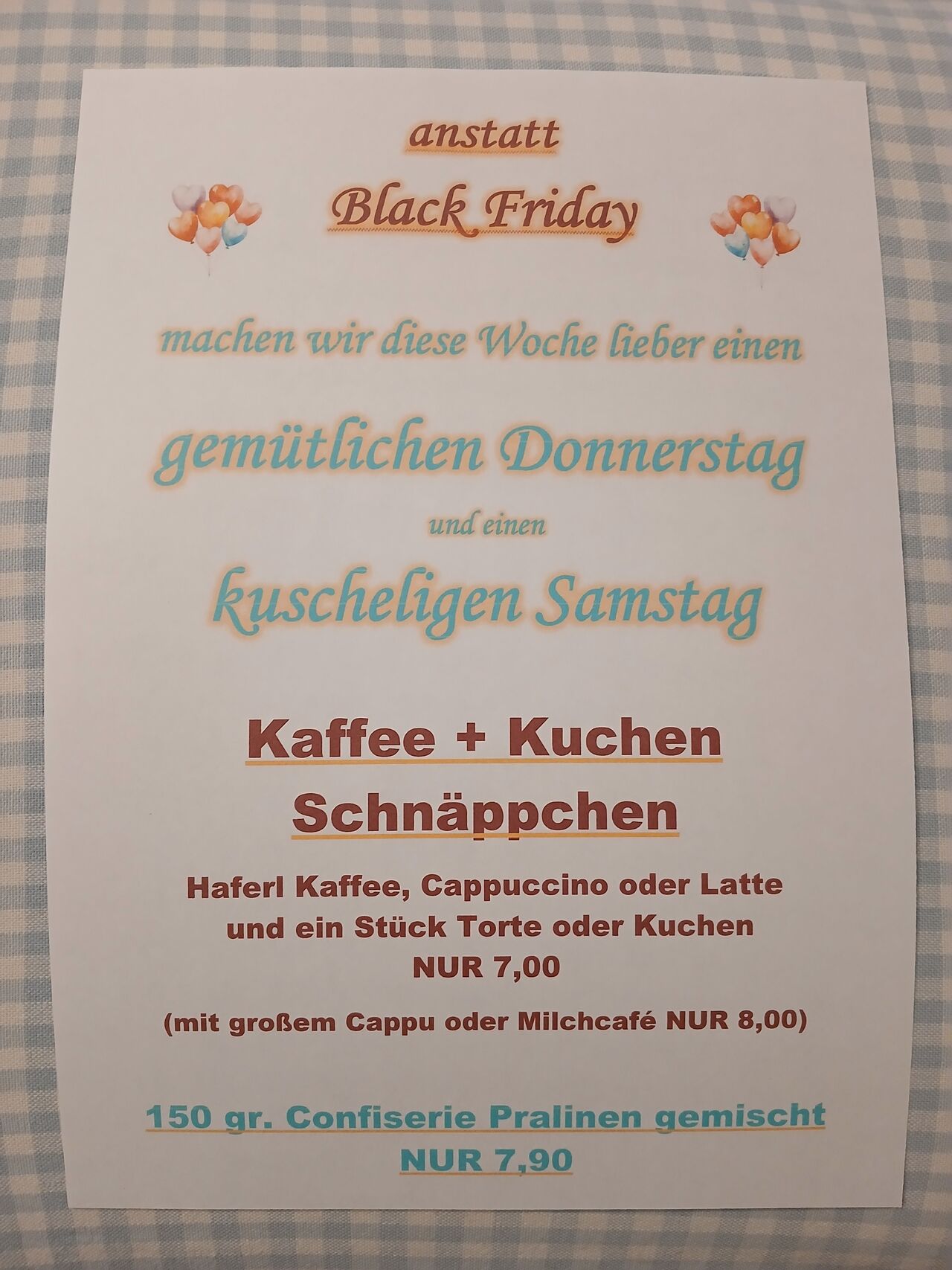 anstatt Black Friday machen wir lieber einen gemütlichen Donnerstag und einen kuscheligen Samstag