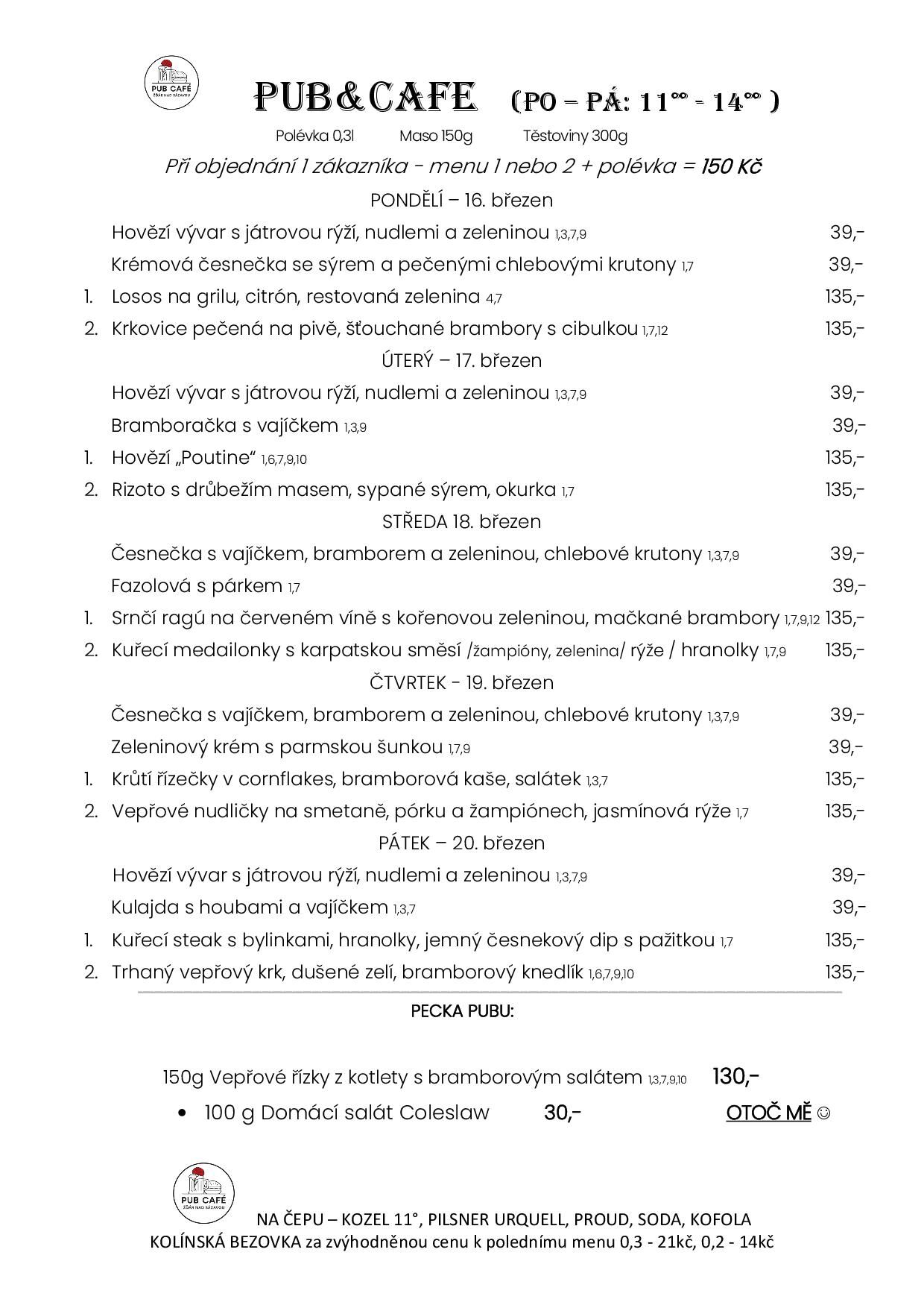 Denní menu od 16. březen