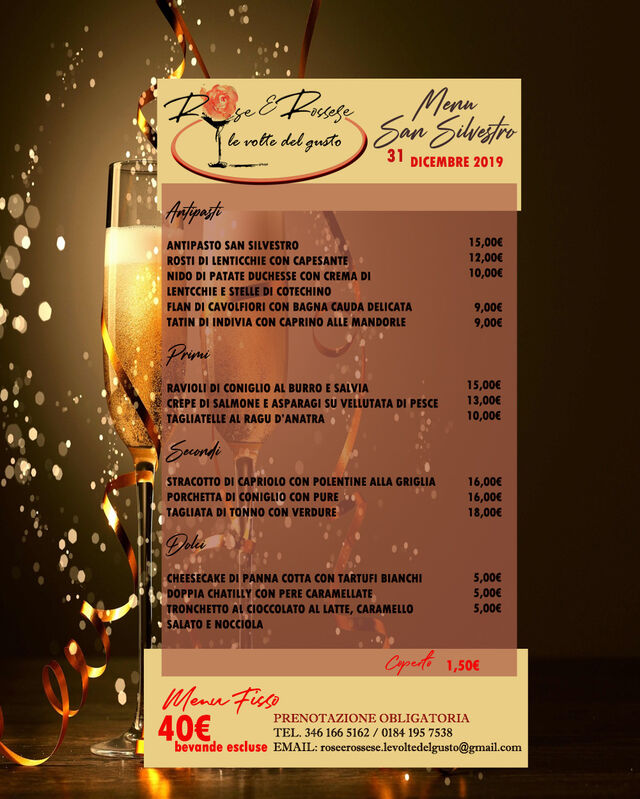 MENU SAN SILVESTRO 2019
