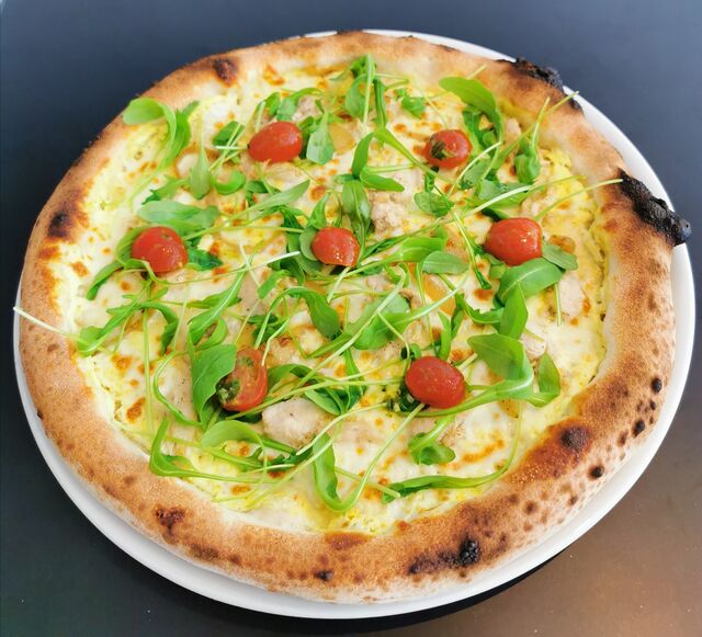 La pizza poulet au curry 