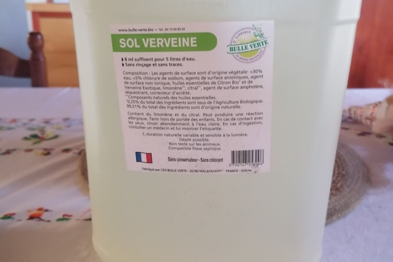 Sol verveine sans consevateur, sans colorant