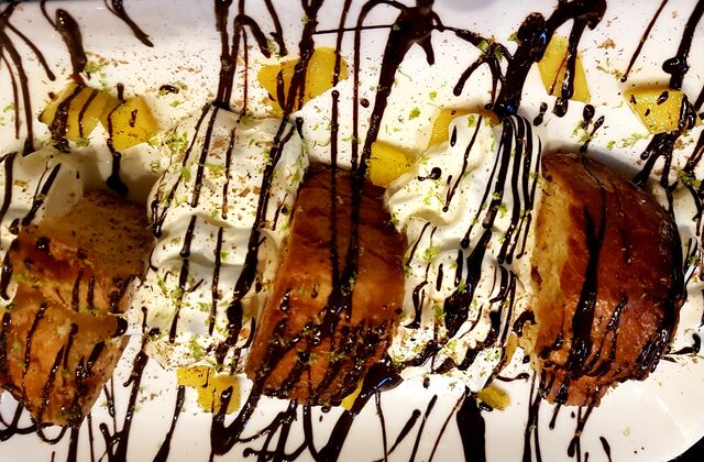 Brioche perdue, chocolat fondant et chantilly 