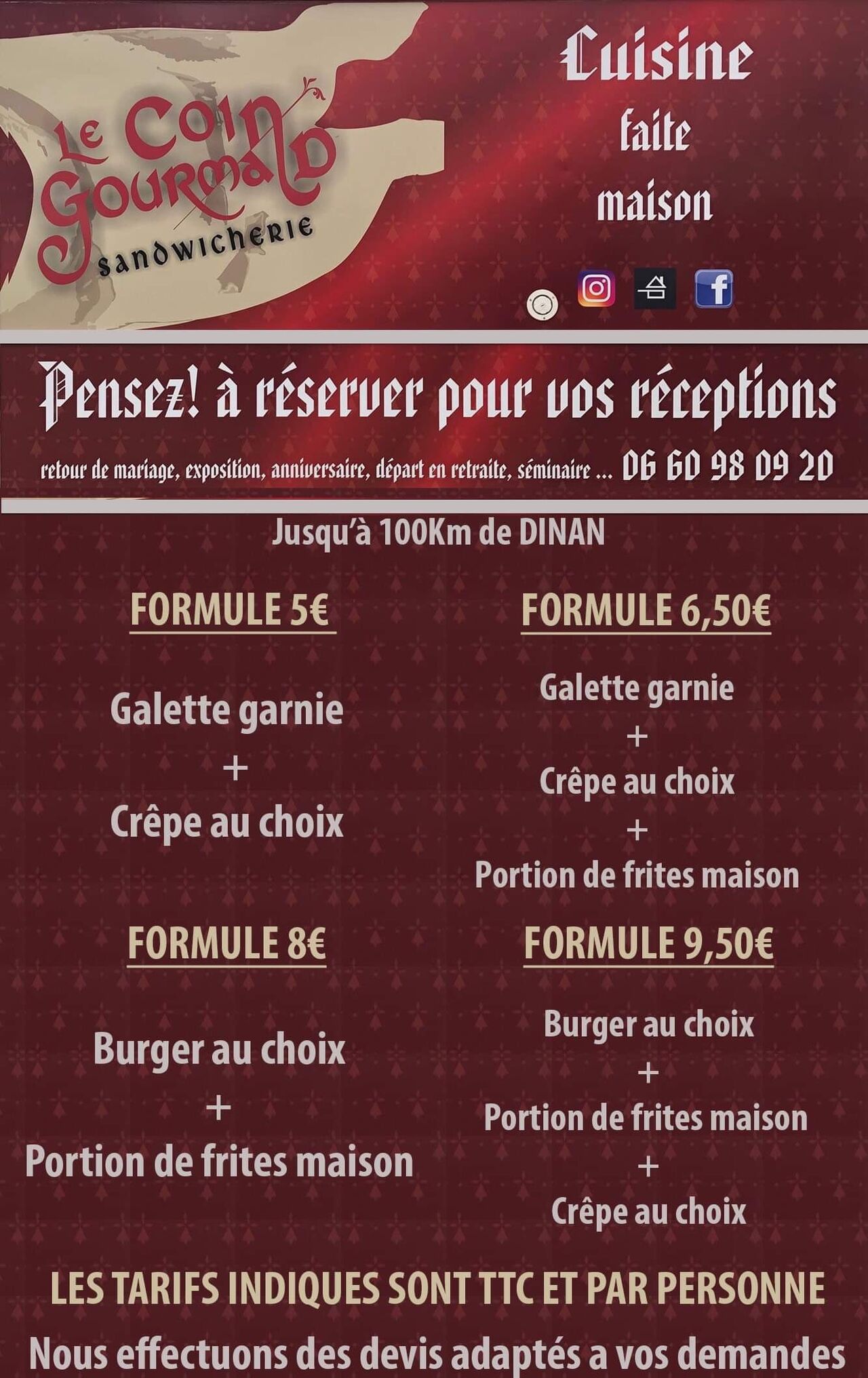 Nos différentes formules 