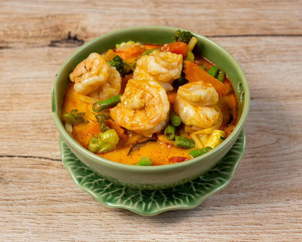 Rotes Curry mit Garnelen