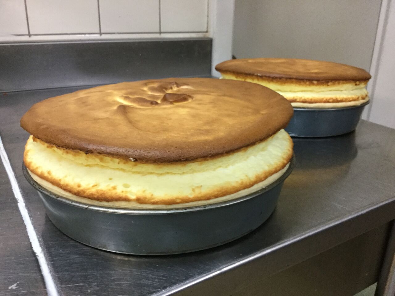 Notre tarte au fromage juste sortie du four