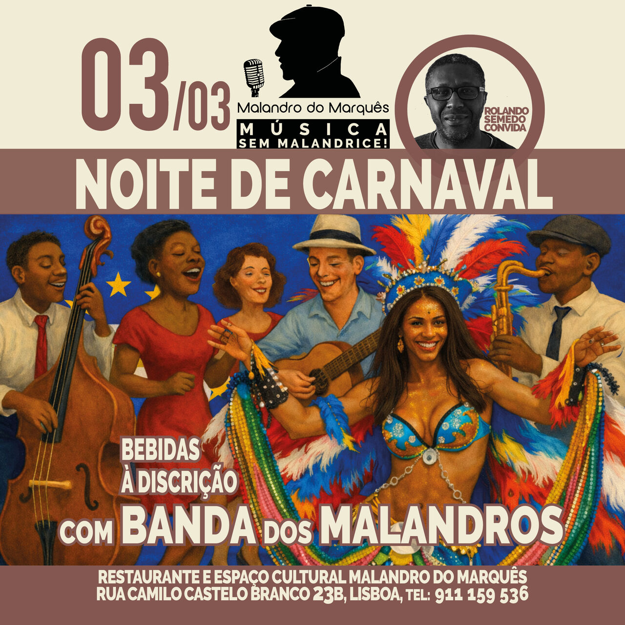 NOITE DE CARNAVAL COM BANDA DOS MALANDROS
