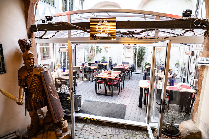 Eingang in den überdachten Außenbereich