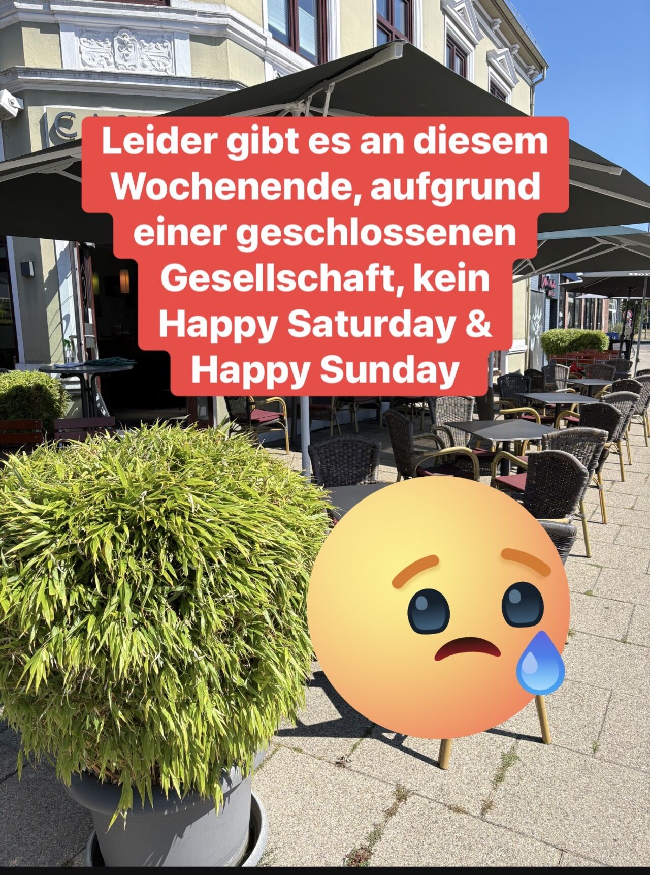 Am Samstag, den 15.8. und Sonntag, den 16.8. gibt es leider kein Happy Weekend 😥