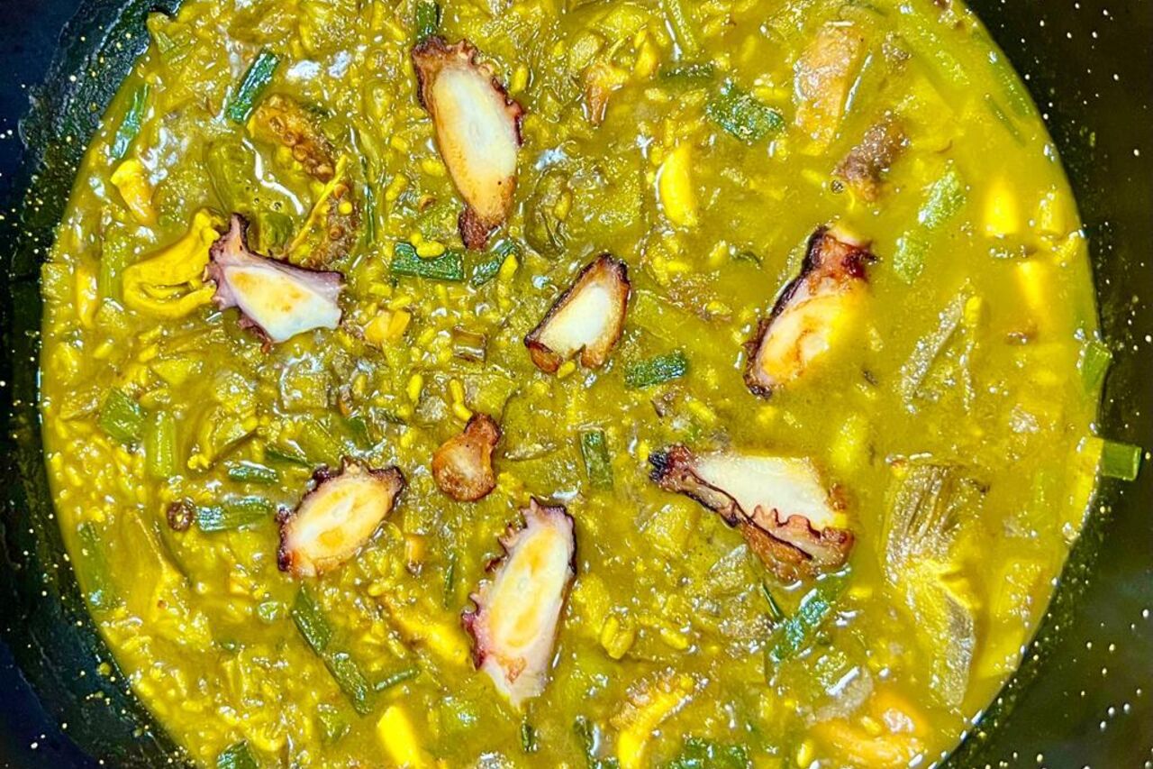 Arroz de Pulpo y Alcachofas