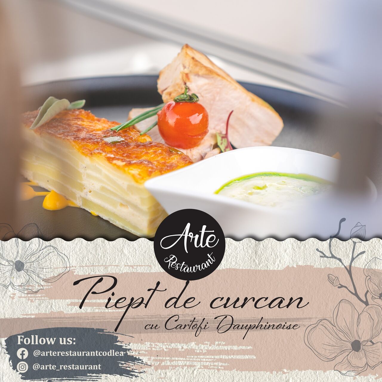 Tu ai gustat Pieptul de Curcan Sous Vide servit cu Cartofi Dauphinoise?