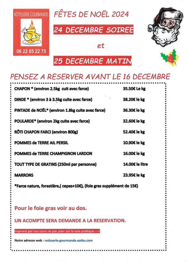 NOS VOLAILES FESTIVES POUR NOEL 2024