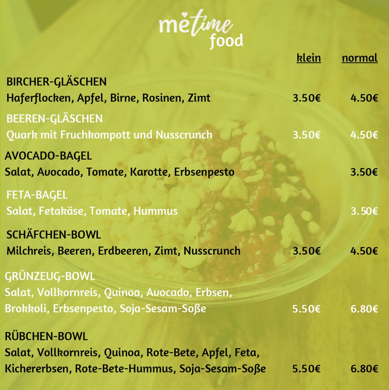 1.Seite unserer Speisekarte