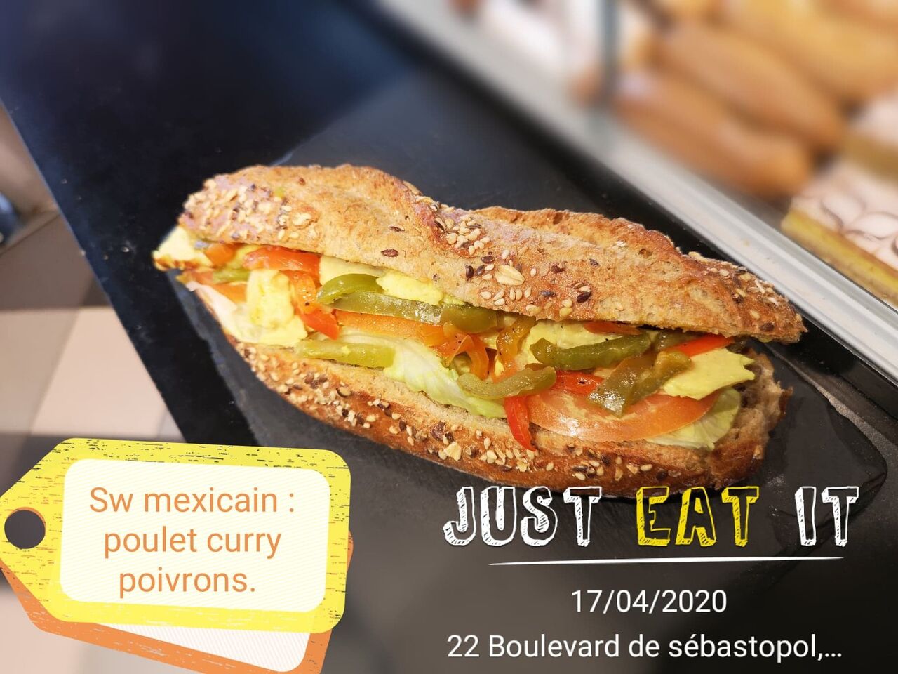 SW Mexicain : poulet curry poivron crudités 