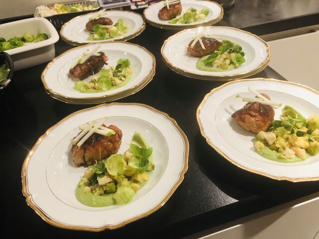 Ris de veau granny smith choux 