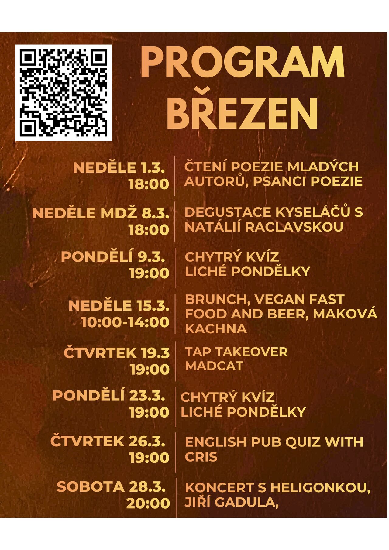 Program akcí BŘEZEN 2026