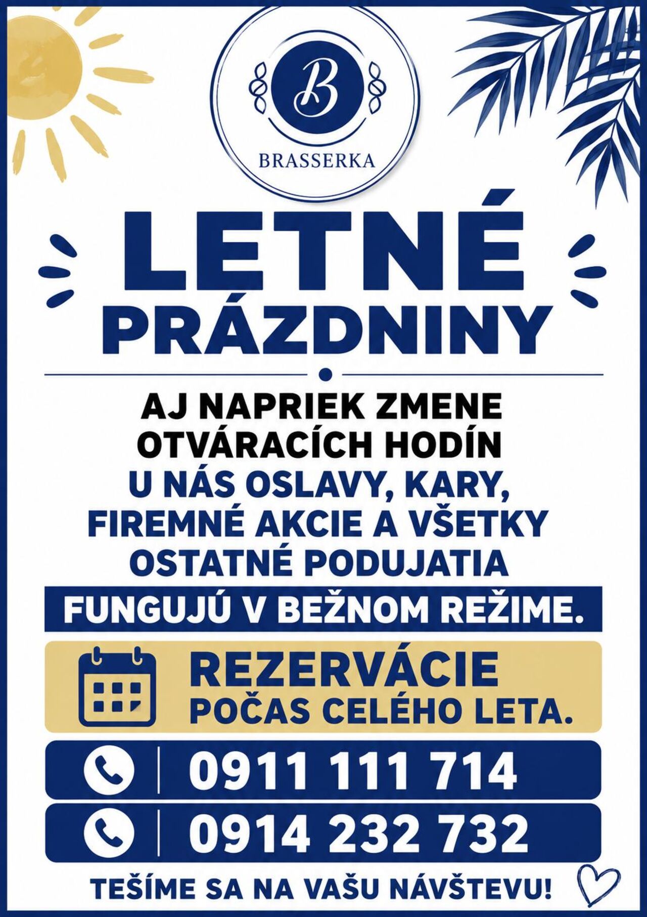 ☀️ Letné prázdniny v Brasserke ☀️