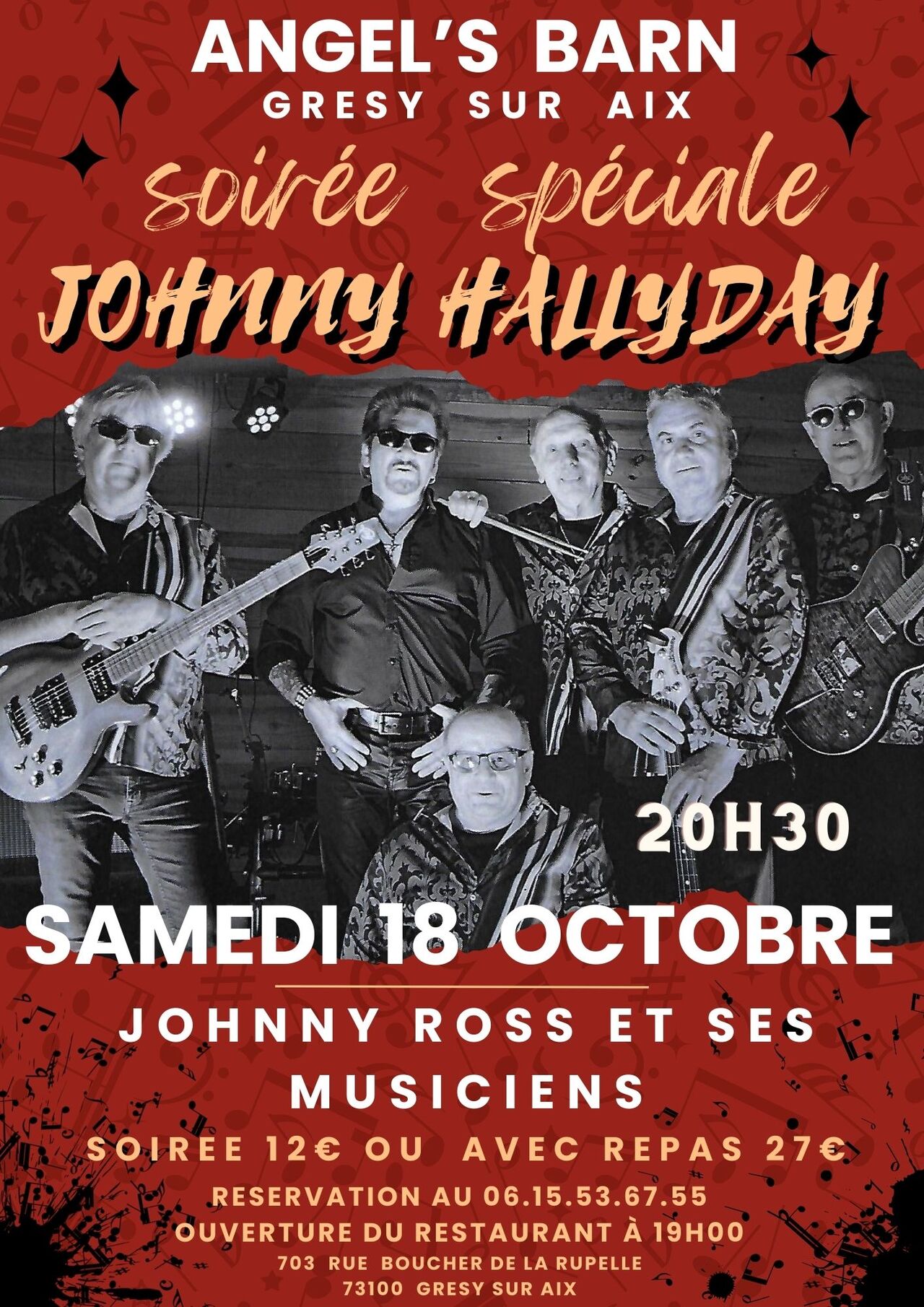SAMEDI 18 OCTOBRE : SOIREE JOHNNY HALLYDAY