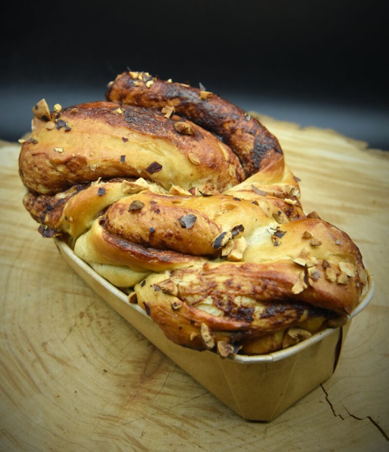 Brioche zèbre au chocolat et noisettes de Seine et Marne