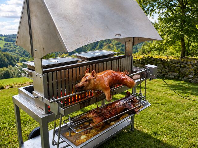 Cochon de lait à la broche