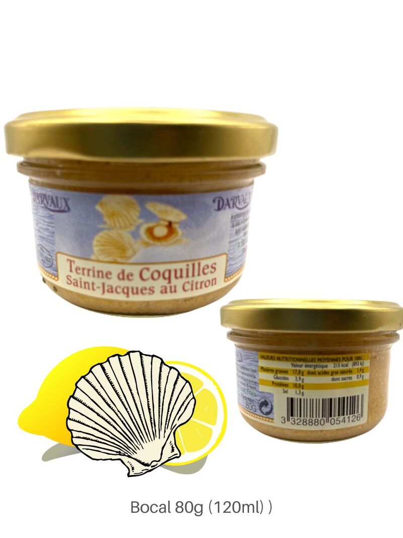 TERRINE aux COQUILLES SAINT-JACQUES au CITRON - 80g - 120ml