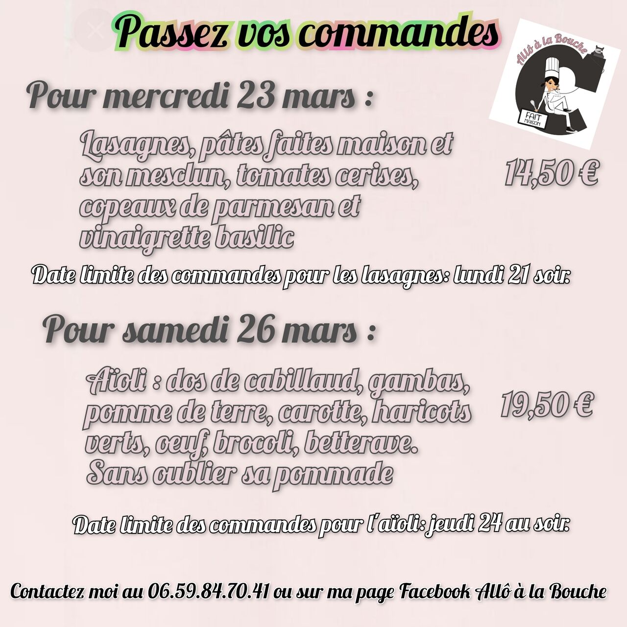 Comme chaque semaine, je cuisine pour vous.