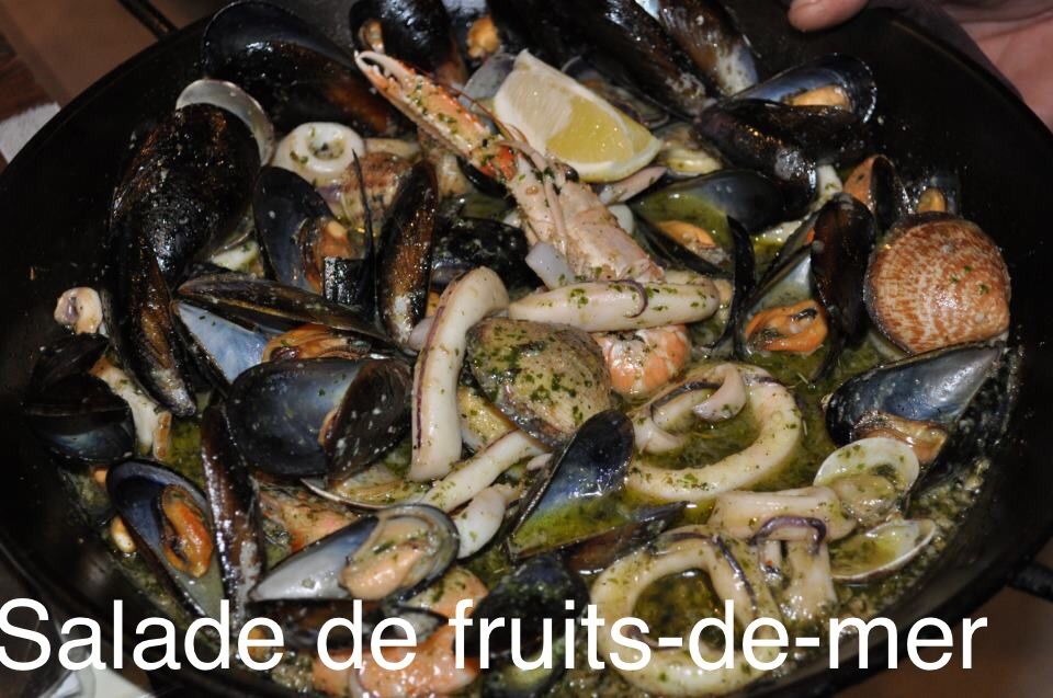 Seefood salad
Salade de fruits-de-mer